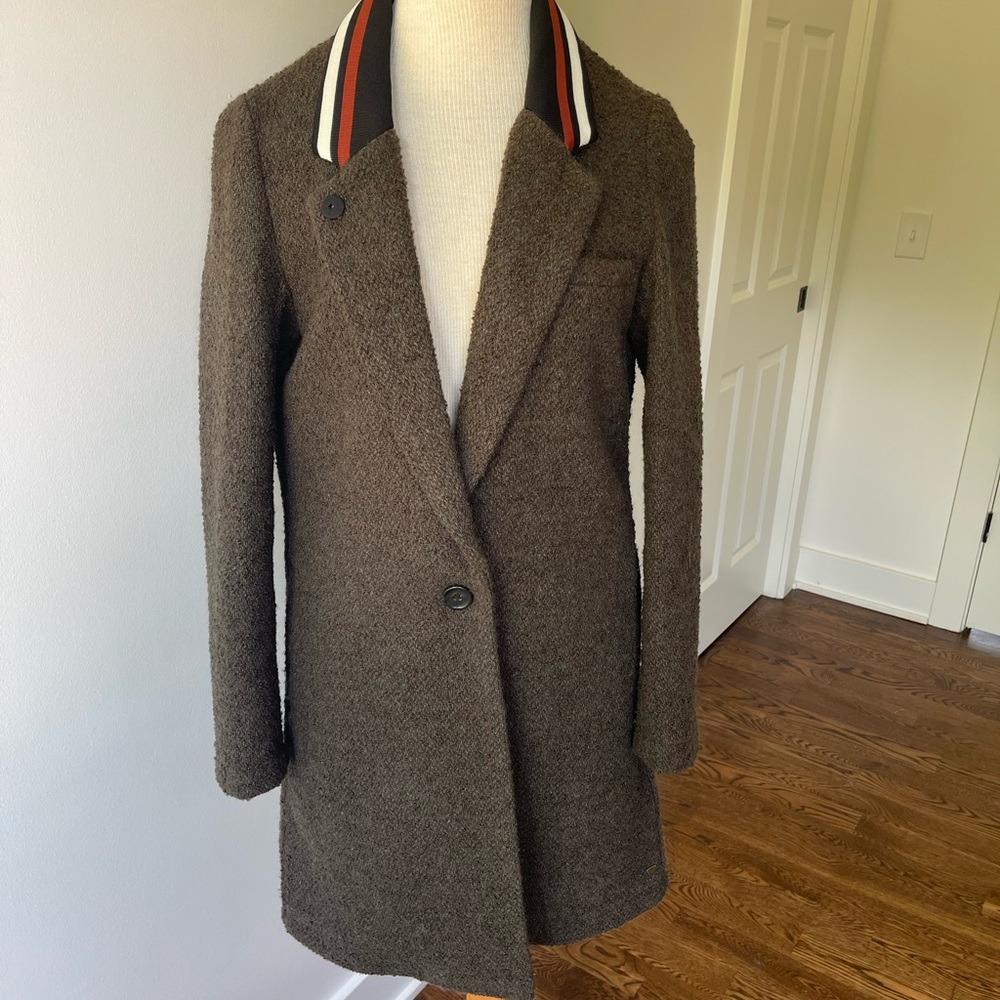 Scotch and Soda Wool and Poly army green pea coat